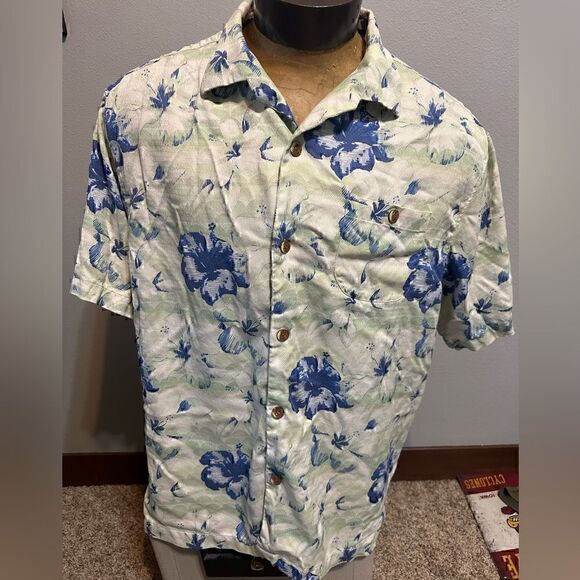 Tommy Bahama 100 Percent Silk Mens XL Short Sleeve Hawaiian Button Down - Picture 1 of 7